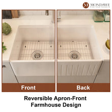 Load image into Gallery viewer, 33'' L Farmhouse / Apron Double Bowl Fireclay Kitchen Sink