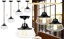 Load image into Gallery viewer, Semi Flush Mount Ceiling Light with Metal Glass