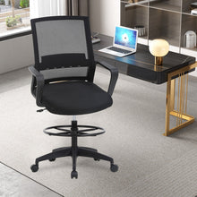 Load image into Gallery viewer, Adjustable Height Support Arms Footrest Mid Back Swivel Chair
