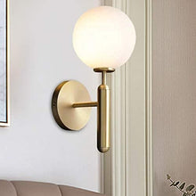 Load image into Gallery viewer, Milky Glass Ball Sconce Contemporary 1 Head Brass Wall Mount Light Fixture