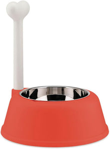 Alessi Lupita Dog Bowl, Red Orange