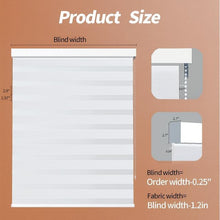 Load image into Gallery viewer, PineCrest Zebra Blinds for Indoor Windows Light Filtering Shade (White Color) (Height 78 inch) (Width 65 inch)