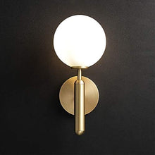 Load image into Gallery viewer, Milky Glass Ball Sconce Contemporary 1 Head Brass Wall Mount Light Fixture