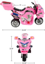 Load image into Gallery viewer, Toy Time Ride-On Motorcycle- 6V Battery Powered Pink Toy Trike- 3 Wheeled Motorized Bike - Pink