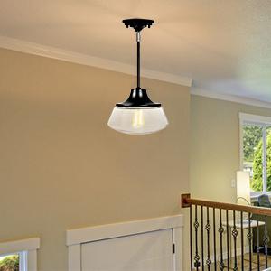 Semi Flush Mount Ceiling Light with Metal Glass