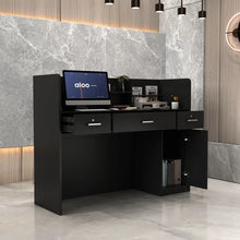 Load image into Gallery viewer, 47.2'' W Rectangular Wood Reception Desk With Drawers And Cabinet