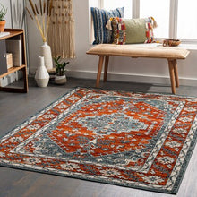 Load image into Gallery viewer, 6'7" x 9' Artistic Weavers Redondo beach Burnt Orange/Charcoal Indoor Medallion Oriental Area Rug
