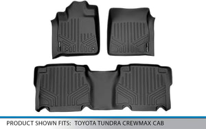 MAXLINER A0022/B0022 Floor Mats for Toyota Tundra Crew Max, 2007-2011 Complete Set, Black