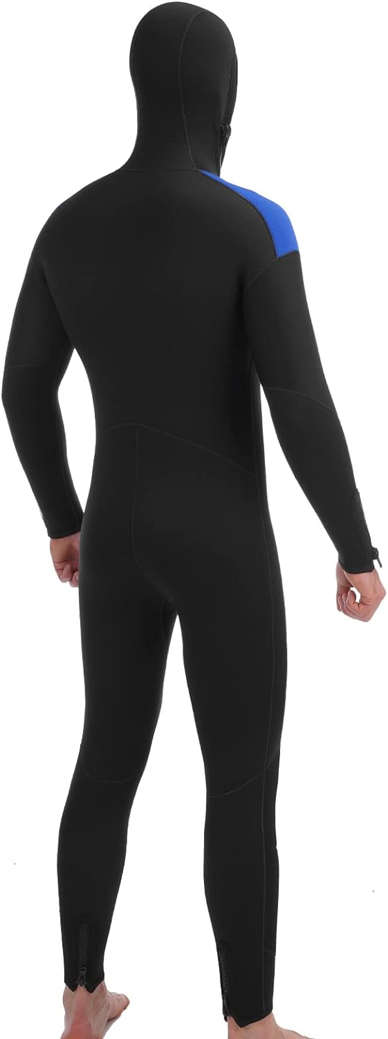 REALON Wetsuit 5mm Full Diving Suit Front Zipper Hoodie Snorkeling