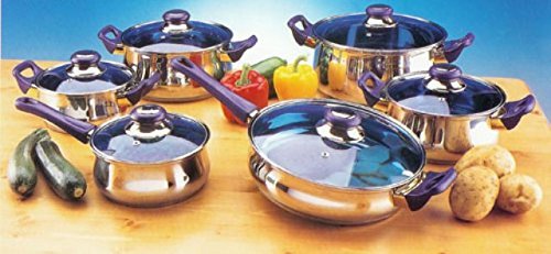 American Trading House 12 pc Glass S/S Cookware Set