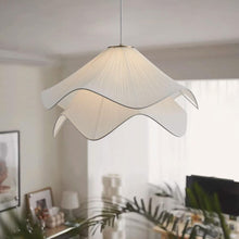Load image into Gallery viewer, 1 Light Creative Petal Shape Chandelier,Pendant Lighting Fixture with Mercerized Fabric Adjustable Single Head Hanging Lamp for Kitchen Island Dining Table Entryway,Foyer Present