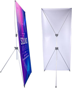 Adjustable X Banner Stand Fits Any Banner Size Width 23" to 32" and Height 63" to 78",Portable Retractable Banner Holder with Carrying Bag - Customize Banner for Trade Show, Exhibition, 2 Pack