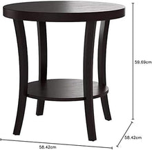 Load image into Gallery viewer, Roundhill Furniture OE0020EP Perth Contemporary Round Shelf, End Table, Espresso