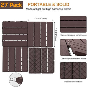 Goovilla 27 Sq Ft Plastic Interlocking Deck Tiles