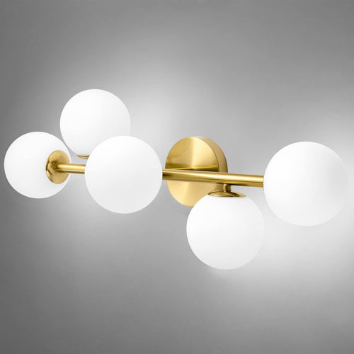 5-Light Brass Flushmount / Bathroom Vanity Light