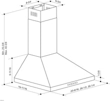 Load image into Gallery viewer, Broan-NuTone BWP1244SS 24-Inch Convertible Wall Mount Pyramidal Chimney Range Hood