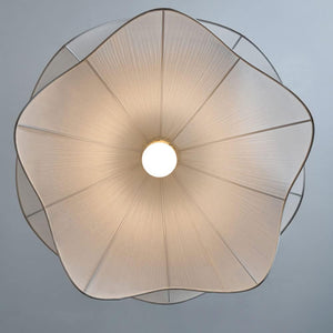 1 Light Creative Petal Shape Chandelier,Pendant Lighting Fixture with Mercerized Fabric Adjustable Single Head Hanging Lamp for Kitchen Island Dining Table Entryway,Foyer Present