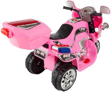 Load image into Gallery viewer, Toy Time Ride-On Motorcycle- 6V Battery Powered Pink Toy Trike- 3 Wheeled Motorized Bike - Pink