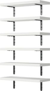 6 PACK LUKGEL Floating Shelves (Set of 6)