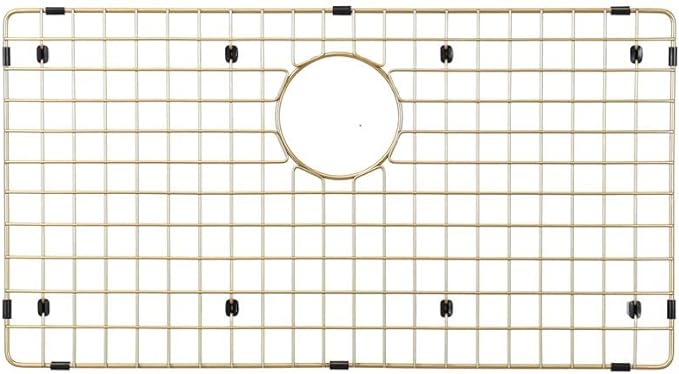 Starstar Sinks Protector Matte Gold Stainless Steel Kitchen Sink Bottom Grid, Rack (25 x 13)