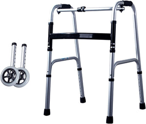 Auction MAYQMAY Adjustable Height Wheeled Walker, One-Button Folding Walker, Lightweight Standard Walkers for Seniors, 396 lbs Weight Capacity