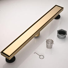 Load image into Gallery viewer, Linear Shower Floor Drain, Brushed Gold 48 Inch 304 Stainless Steel Bathroom Drains Kit