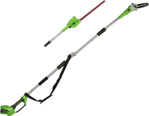 Greenworks 40V 2-Inch-1 Pole Saw with Hedge Trimmer Attachment, Battery and Charger Not Included