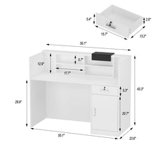 Load image into Gallery viewer, 55.1&#39;&#39; W Reception Desk With Locking Drawer