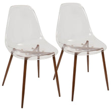 Load image into Gallery viewer, Clara Dining Chairs in Clear and Walnut (Set of 2)