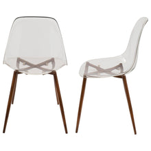 Load image into Gallery viewer, Clara Dining Chairs in Clear and Walnut (Set of 2)