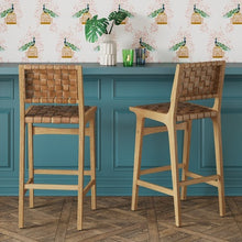Load image into Gallery viewer, 24&quot; Ceylon Woven Counter Height Stools - NATURAL &amp; BROWN