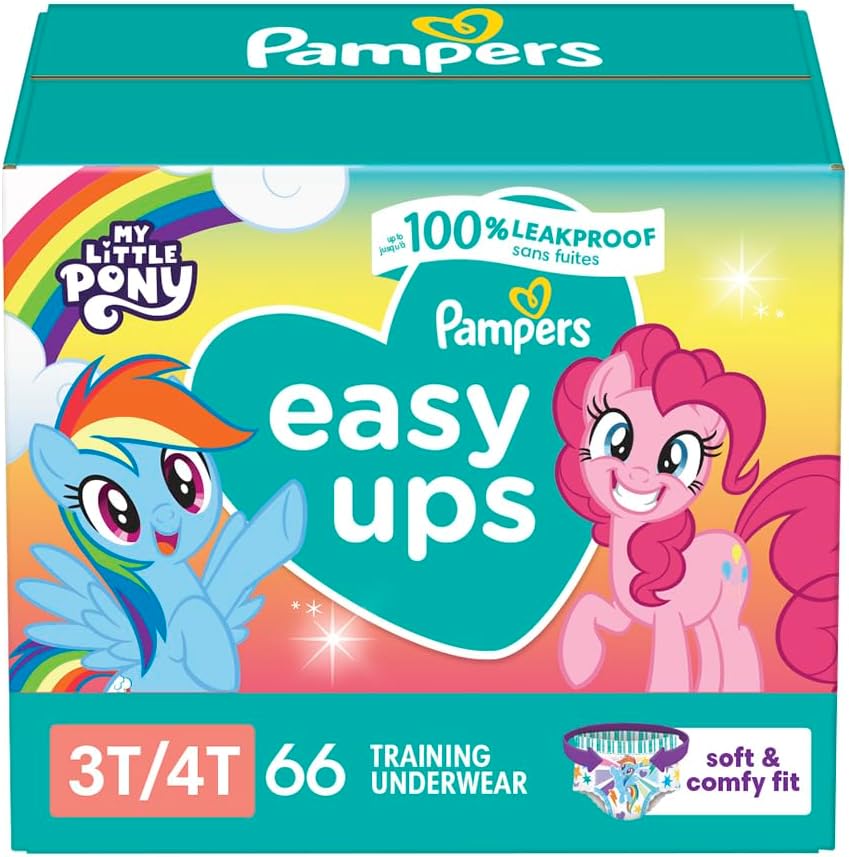 Pampers Easy Ups Training Pants Girls and Boys, 3T-4T, 66 Count, Super Pack