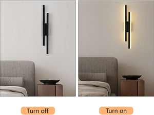 Modern Wall Sconce, 10W Black LED Wall Light, 18.89 Inches Aluminum Wall Sconce Lighting for Stairs, Living Room, Bed Room, Aisle, Hallway