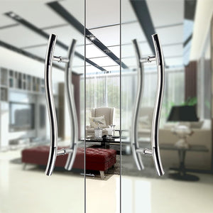 S-Shaped Contemporary Glass Door Pull, Anti-Rust Shower Door Handle, Interior & Exterior Doors Back to Back