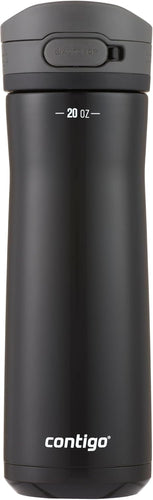 Auction Contigo Jackson Chill 2.0 Stainless Steel Water Bottle with Carry Handle and Secure Lid for Leak-Proof Travel, Vacuum-Insulated and BPA-Free, Licorice, 20 oz (591 mL)