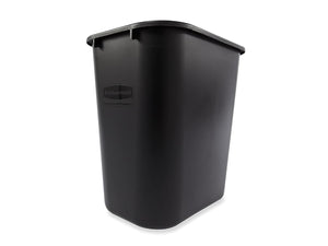 Rubbermaid Commercial Products FG295600BLA Plastic Resin Deskside Wastebasket, 7 Gallon/28 Quart, Black