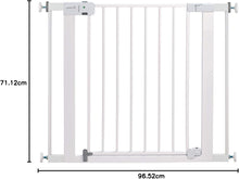 Load image into Gallery viewer, Safety 1st Auto-Close Pressure-Installed Metal Gate with Magnetic Latch - Fits 29-38&quot; Wide, 28&quot; Tall, Includes 2 Extension Panels and 4 Wall Cups, Great for Babies and Pets, White