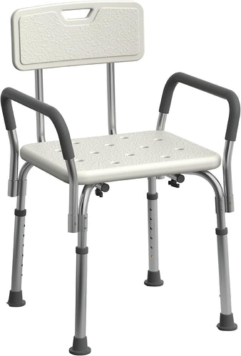 Medline Shower Chair Seat with Padded Armrests and Back Heavy Duty Shower Chair