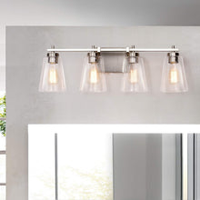Load image into Gallery viewer, Modern 4 Light Bathroom Vanity Light Fixture with Clear Seeded