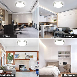 48W Dimmable Flush Mount LED Ceiling Light Fixture, 17.6" Round Close to Ceiling Lights with Remote Control