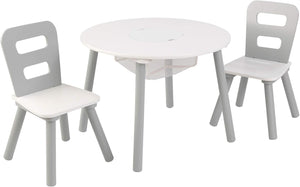 Auction KidKraft Round Table and Chair Set, White/Gray