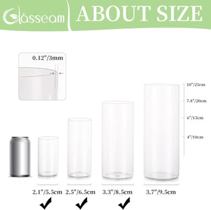 Glasseam Glass Cylinder Vases (Set of 3)