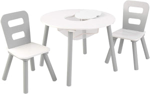 Auction KidKraft Round Table and Chair Set, White/Gray