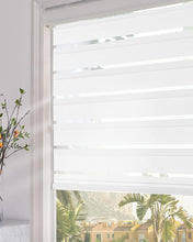 Load image into Gallery viewer, Persilux Zebra Blinds Dual Layer Roller Sheer Shades 40&quot; W X 72&quot; H, White