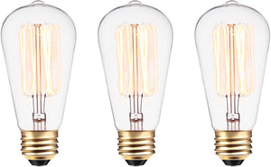 Globe Electric 31321 Vintage Designer Light Bulb, 3 Count, Cool White