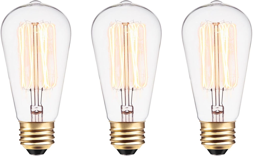 Globe Electric 31321 Vintage Designer Light Bulb, 3 Count, Cool White