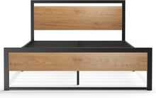 Load image into Gallery viewer, BONSOIR King Size Bed Frame Steady Steel Platform with Wood Headboard/Footboard (King Size)