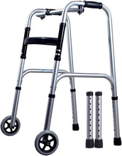 Load image into Gallery viewer, Auction MAYQMAY Adjustable Height Wheeled Walker, One-Button Folding Walker, Lightweight Standard Walkers for Seniors, 396 lbs Weight Capacity