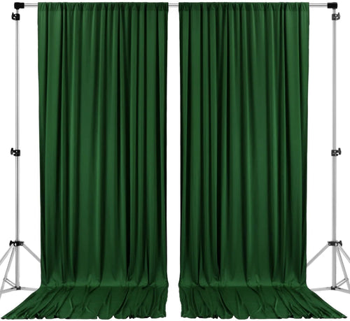 AK TRADING CO. 10 feet x 8 feet Polyester Backdrop Drapes Curtains Panels with Rod Pockets - Wedding Ceremony Party Home Window Decorations - Hunter Green