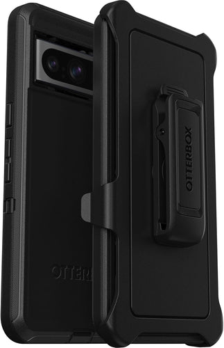 OtterBox Google Pixel 8 Pro Defender Series Case - Black, Rugged & Durable, with Port Protection, Includes Holster Clip Kickstand